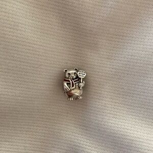 Pandora Christmas Bear Charm “Santa Stop Here”